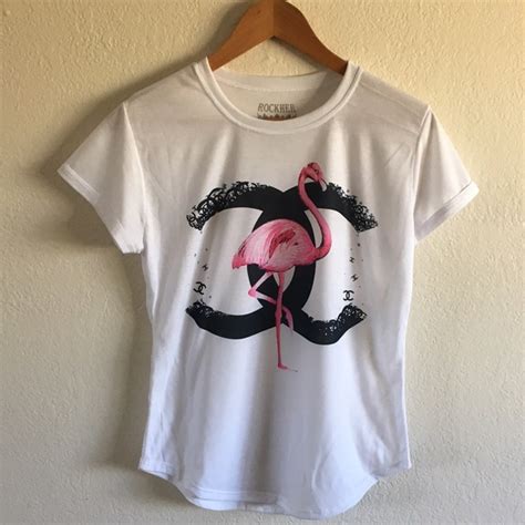 authentic chanel t shirts|chanel t shirt flamingo.